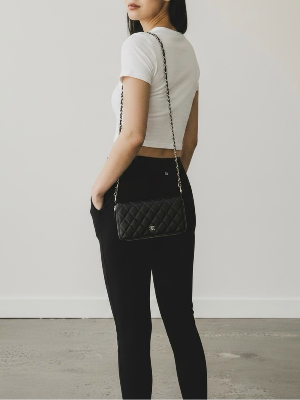 🖤⛓️Matelasse Chanel Quilted ZIP Crossbody or Shoulder WOC Revamp